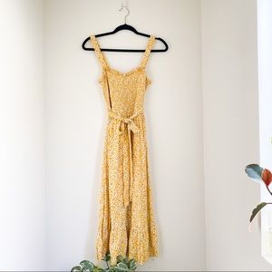 Yellow Presley Floral Smock A Line Dress